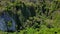 Lush green Jungle tropical mountain landscape Majestic aerial view flight drone