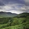 Lush green landscape of Glen Lyon in Scottish Highlands