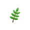 Lush green leaf sprig 3D icon vector illustration