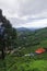 lush green tea garden and mountainscape of himalayan foothills from tingling view point at mirik near darjeeling