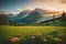 Lush Green Valley and Majestic Distant Mountains