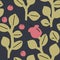 Lush lingonberry bushes. Floral design for wallpaper, wrapping paper and other