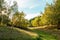 Lush looking autumn landscape in the English countryside.