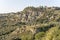 Lush Mediterranean vegetation on ravine, near Roccanova, Italy