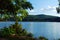 Lush mountains and cool lake Landscape