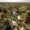 Lush Oasis Amidst Desert Wasteland