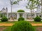 Lush pergola covered in grape vines at the Changyu vineyard estate in Yantai, the largest Chinese wine producer