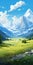 Lush Scenery: A Speedpainting Of Open Mountains In Hikecore Style