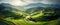 Lush terraced rice paddies forming an intricate mosaic on the hillside.