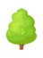 Lush tree. Beautiful leafy on krone deciduous wood, vector design