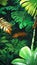 Lush Tropical Rainforest Canopy illustration Artificial Intelligence artwork generated