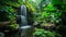 Lush tropical rainforest with diverse flora and fauna, showcasing the rich biodiversity