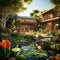 Lush and Vibrant Garden with Sustainable Elements