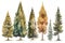 Lush Watercolor Larch Tree Forest Collection .