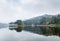 Lushan landscape of traditional pavilion on lake