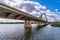 The Lusitania Bridge over the Guadiana River in Merida, Extremadura, Spain