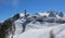 Lussari Mountain, UD, Italy - April 1, 2018: panoramic view of t
