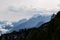 Lussari - Panoramic view of untamed mountain ranges of Julian Alps in Italy