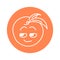 Lustful peach color line icon. Mascot of emotions