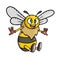 lustration of a Friendly Cute Bee Vector illustration