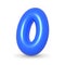 Lustrous blue balloon digit Zero Nil. 3d realistic design illustration. For Sales