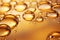 Lustrous Gold oil bubbles. Generate Ai