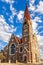 Luteran Christ Church with blue sky and clouds in background, Wi