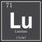 Lutetium chemical element, dark square symbol