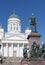 Lutheran Helsinki cathedral and monument to Russian Emperor Alexander II, Finland