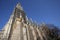 Lutheran minster Baden-Wurttemberg cathedral in Ulm old town, Germany, detail ancient architectural art outside of cathoric church