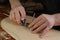 Luthier makes installation rosette classical guitar