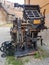 Lutsk / Ukraine - August 2017: Old mechanical printing press in a museum in Lubart`s castle. Eastern European historical