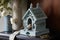 luxe birdhouse with designer furnishings and accessories