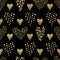 Luxe Black Gold Love Hearts Sprinkles Texture Pattern, Seamless Vector