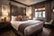 luxe hotel room, with plush blankets and pillows, for a cozy stay