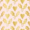 Luxe Rose Gold Foil Christmas Holly Berries Heart Pattern, Seamless