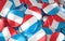 Luxembourg Badges Background - Pile of Luxembourgish Flag Button