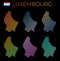 Luxembourg dotted map set.