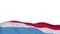 Luxembourg fabric flag waving on the wind loop. Luxembourgish embroidery stiched cloth banner swaying on the breeze. Half-filled