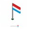 Luxembourg Flag on Flagpole in Isometric dimension