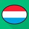 Luxembourg flag speech bubble, social media communication sign,