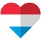 Luxembourg flat heart flag