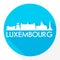 Luxembourg Flat Icon. Skyline Silhouette Design. City Vector Art Famous Buildings.