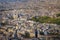 Luxembourg gardens and Quarter latin roofs at sunrise Paris, France