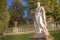 Luxembourg gardens with sculpture at springtime, Paris, France