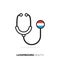 Luxembourg healthcare concept. Medical stethoscope with country flag