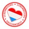 Luxembourg heart badge.