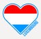 Luxembourg heart flag badge.