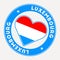 Luxembourg heart flag badge.