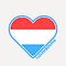 Luxembourg heart flag badge.